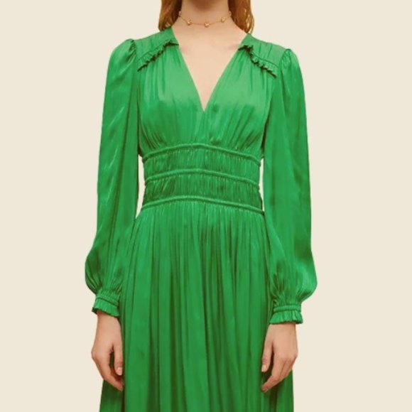 Maje Dresses & Skirts - Maje Riannette Smocked Midi Dress, size 38 (M)